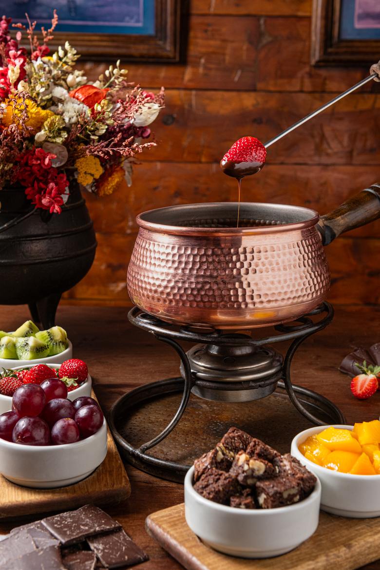 Fondue de chocolate con frutas